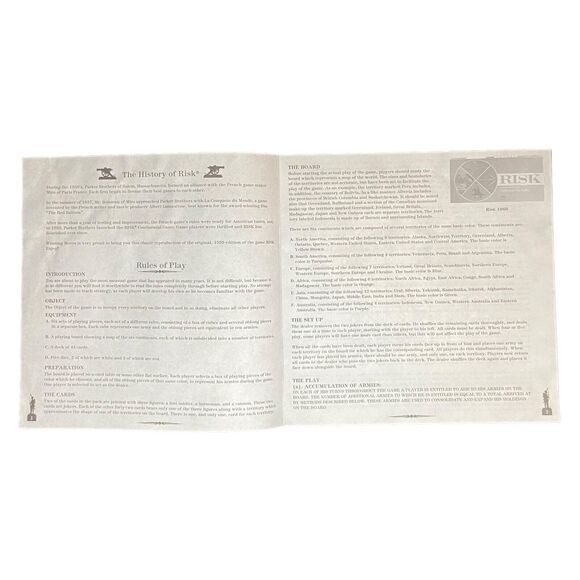 RISK Vintage Board Game 2008 Parker Brothers Inc. Continental Instructions Rules - Picture 3 of 9